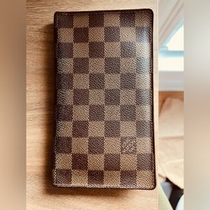 Authentic Louis Vuitton Damier Ebene Long Bifold Check Wallet